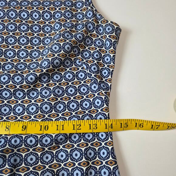 J.McLaughlin Dress Women XS Blue Geometric Sleeveless Rayon Blend Shift Sheath - Picture 10 of 11